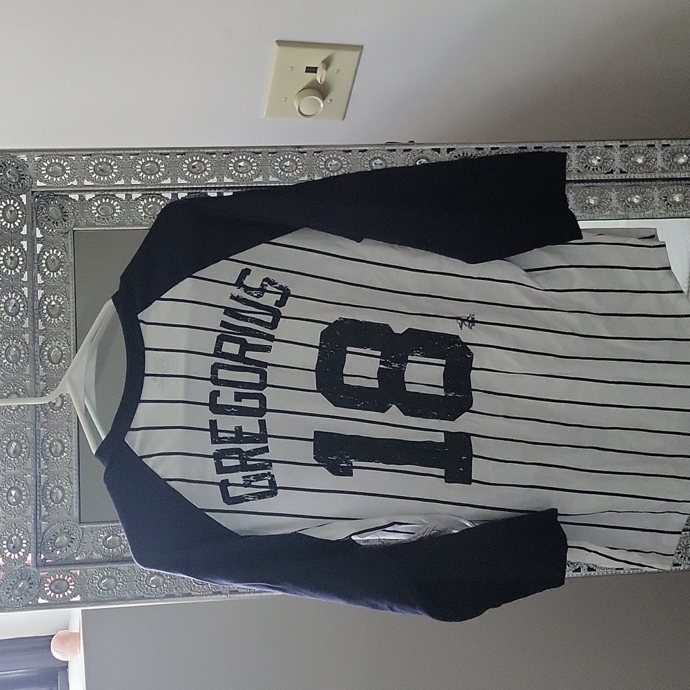 NWT RETIRED New York Yankees #18 Didi Gregorius Navy Pinstripe Cotton Shirt💙🤍 - Picture 2 of 7